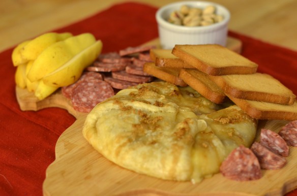 Baked Brie and Dried Sausage Board