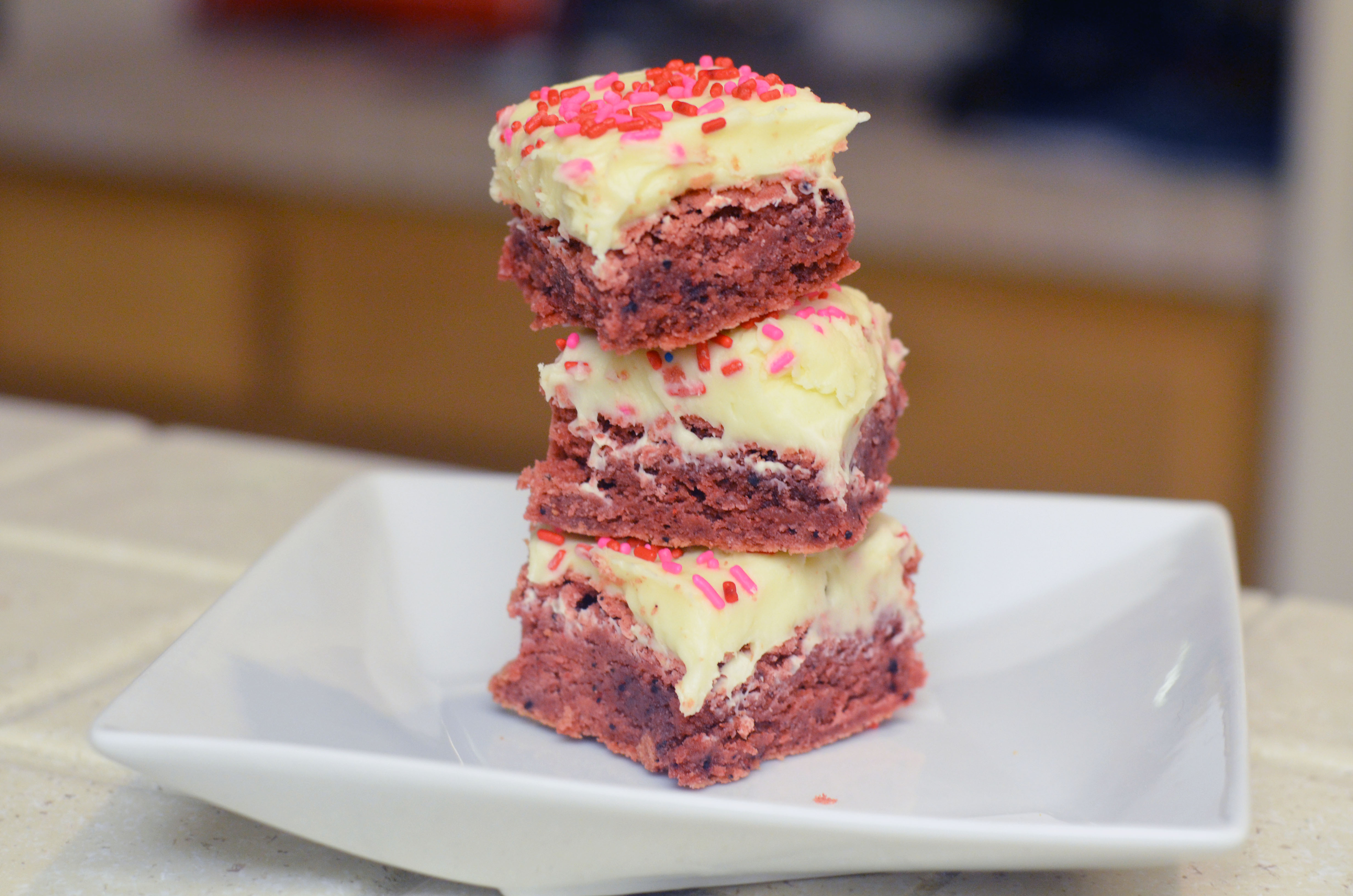 Pink Velvet Bars with Cream Cheese Frosting