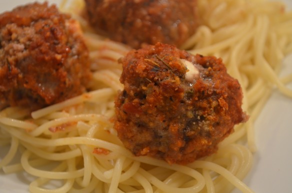 Lamb and Feta Spaghetti and Meatballs