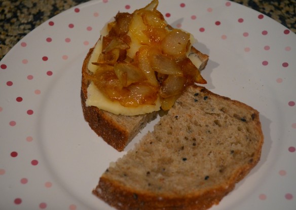 Carmelized Onion and Beecher's Grilled Cheese Sandwich