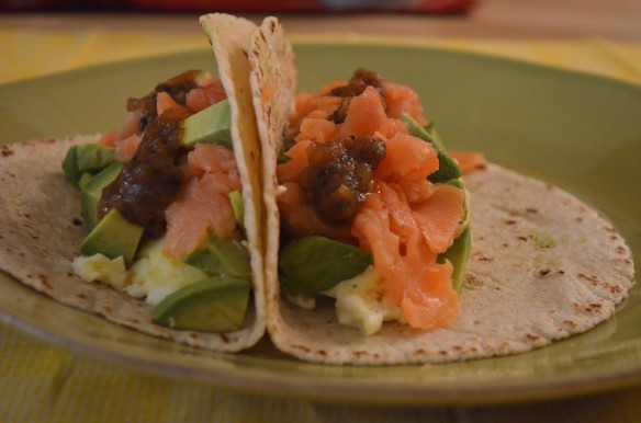 Smoked Salmon Breakfast Tacos