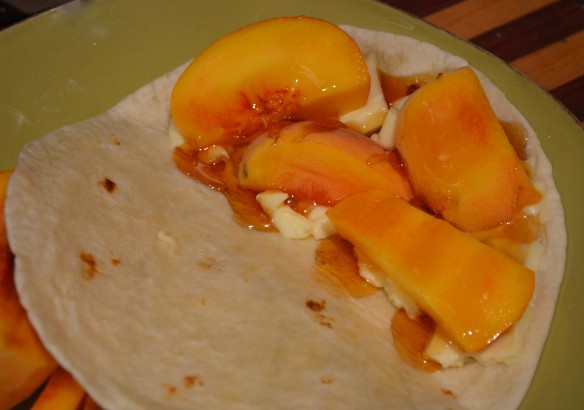 Brie & Peach Quesadilla