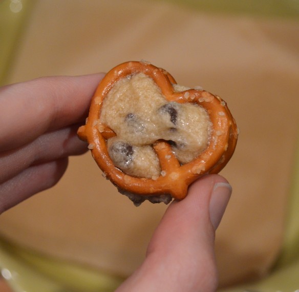 Chocolate Chip Cookie Dough Pretzel Sandwiches