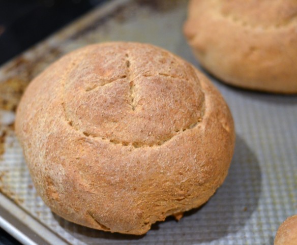 Beer, Cheddar & Bratwurst Soup in Bread Bowls