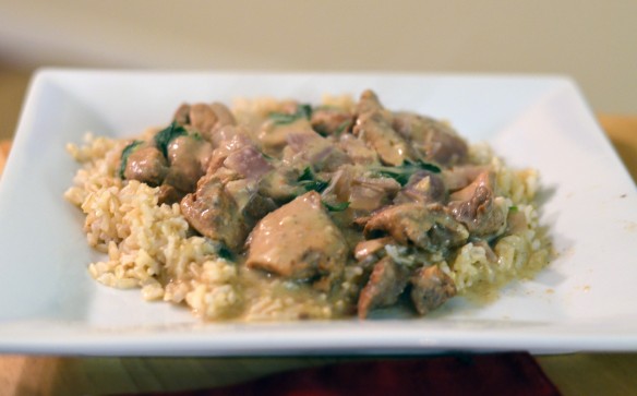 Mild Curry Chicken in Basil Coconut Sauce