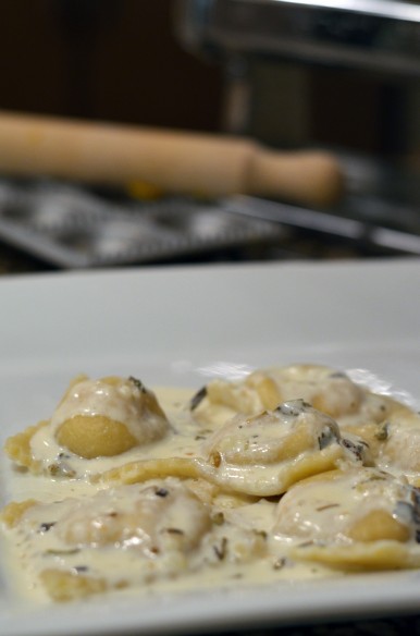 Butternut Squash Ravioli with Maple Cream Sauce