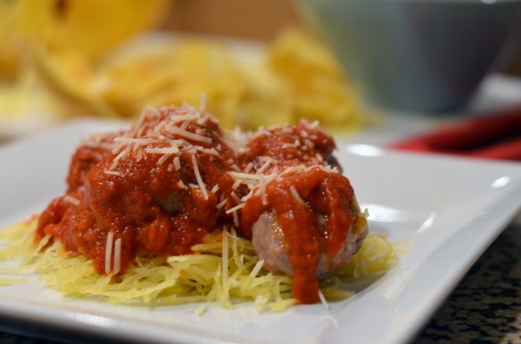 Spaghetti (Squash) & Turkey Meatballs