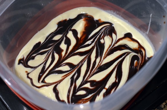 White Chocolate Ice Cream with Chocolate Merlot Sauce