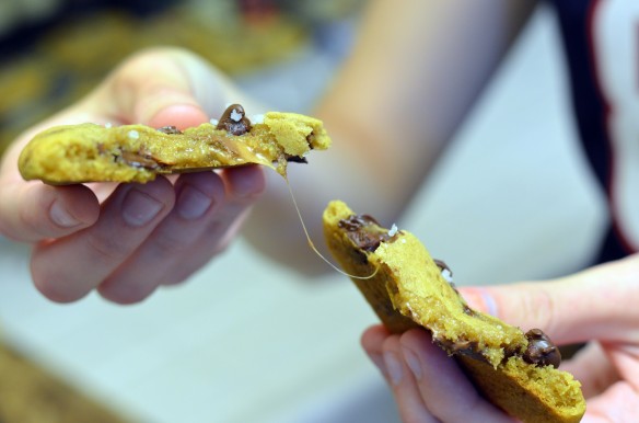 Salted Caramel Stuffed Chocolate Chip Cookies