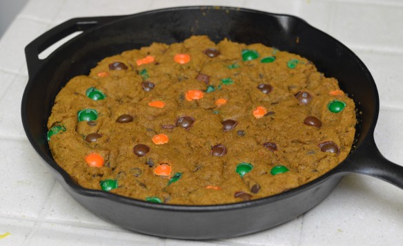 Pumpkin Spice M&M Skillet Cookie