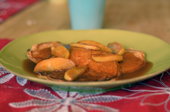 Apple Pie Pancakes with Apple Cider Syrup