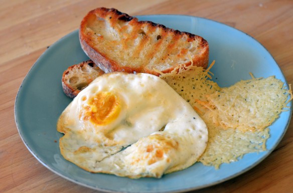 Parmesan Crisps with Eggs 'n' Toast