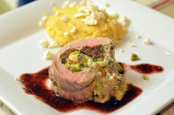 Pistachio & Gorgonzola Stuffed Pork Tenderloin