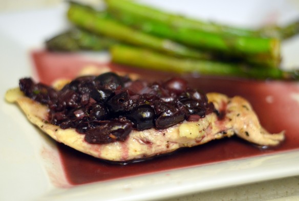 Seared Chicken + Red Wine Cherry Sauce + Thyme