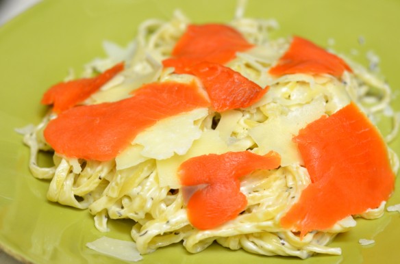 Creamy Manchego Salmon Pasta