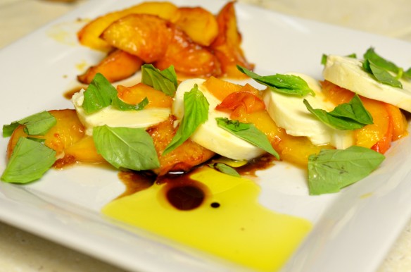 Caramelized Peach Caprese Salad