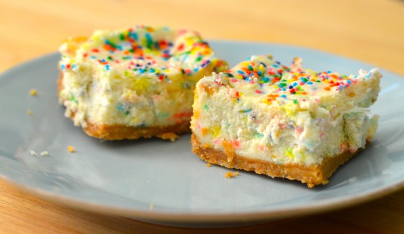 Cake Batter Cheesecake Bars