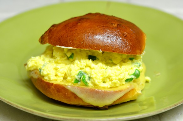 Soft Scrambled Egg Brioche Breakfast Sandwiches