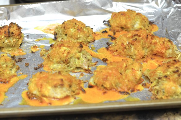 Zucchini Crusted Buffalo Chicken Fingers with Hatch Chile Ranch Dressing