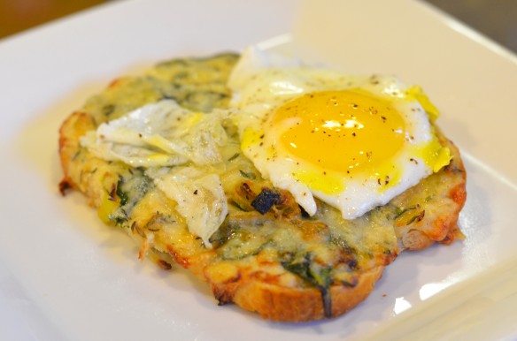Spinach and Leek Croque Madames
